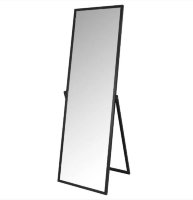 Зеркало напольное Отрада в металлической раме с опорой, 490х410х1540H, труба 20х20мм, зеркальное полотно 4 мм, защитная плёнка, черное