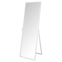 Зеркало напольное Отрада в металлической раме с опорой, 490х410х1540H, труба 20х20мм, зеркальное полотно 4 мм, защитная плёнка, белое